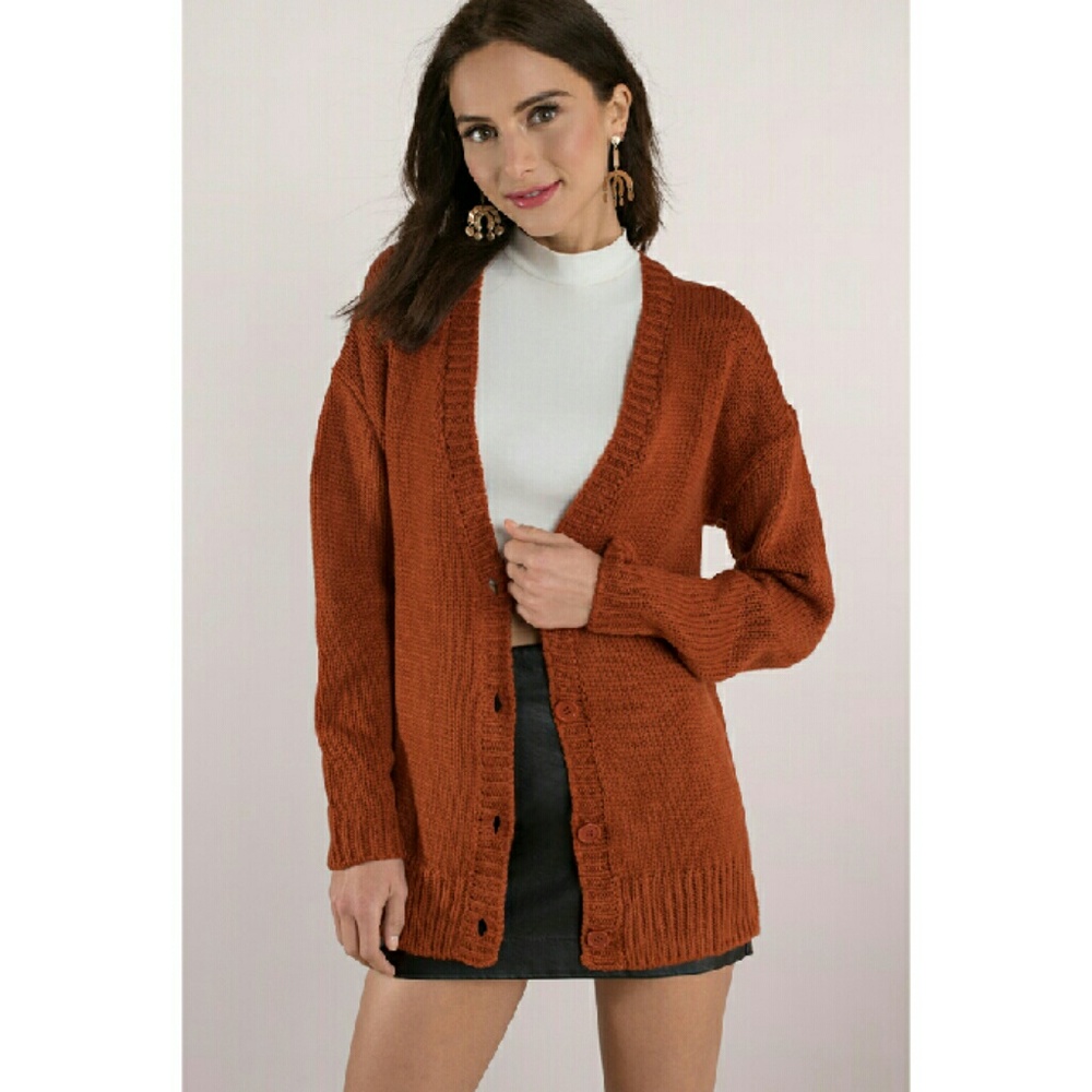 Rust Button Down Cardi